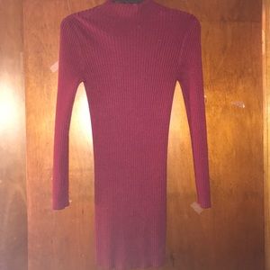 Maroon sweater dress